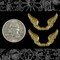 Antiqued Brass Joined Flared Wings Charms - Set of Two - AB-C106
